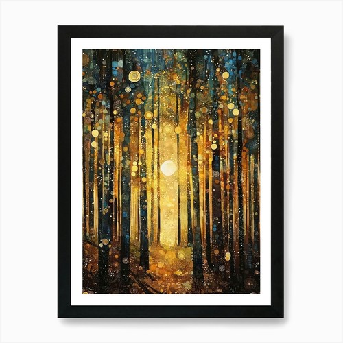 Gustav klimt print sun - print, forest