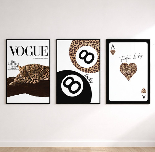Set luxury leopard wall - luxury,