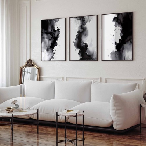 Black and white abstract - white,