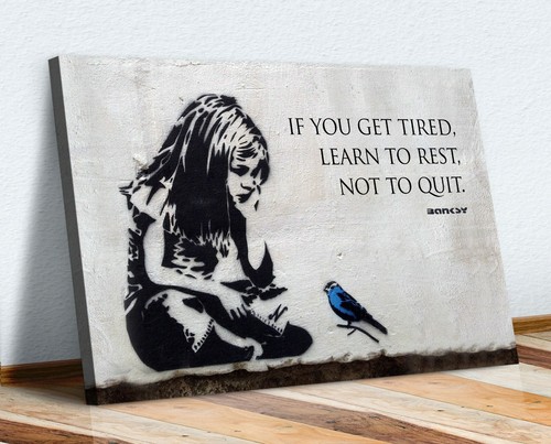 Banksy girl blue bird - girl,