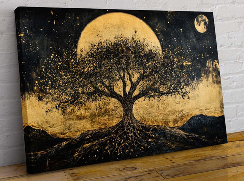 Tree life gold moon - tree,