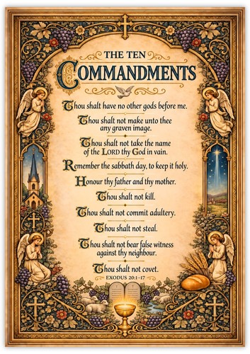 Ten commandments poster - ten,
