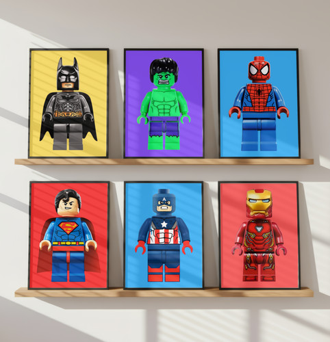 Lego superhero prints set - of, 3
