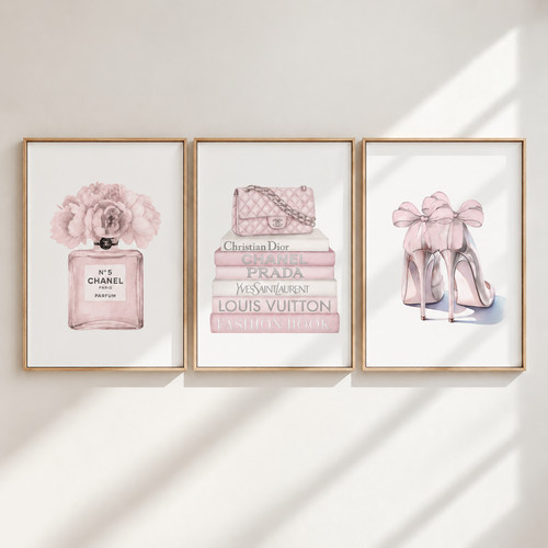 Pink designer fashion prints - pink,