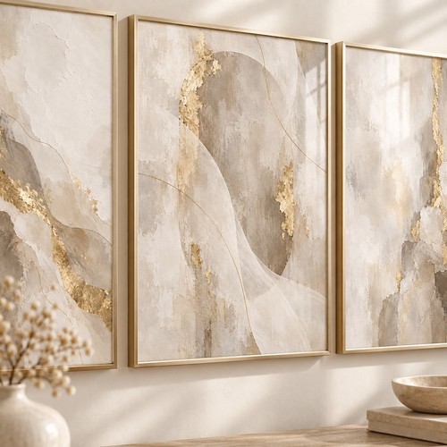 Set abstract beige gold - set,