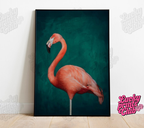 Maximalist pink flamingo wall - pink,