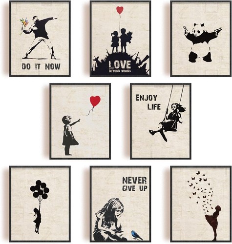 Set banksy wall art - banksy,
