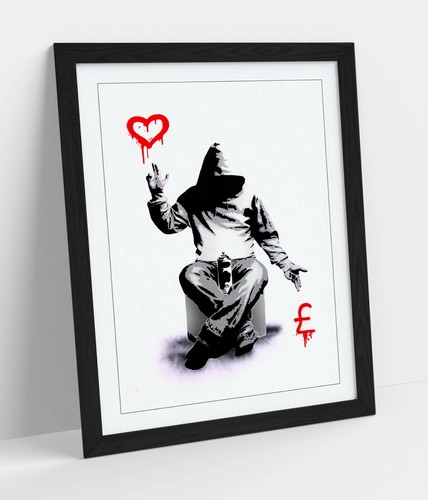 Banksy love money framed - love, -framed