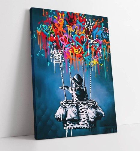 Banksy boy hot air balloon - boy,
