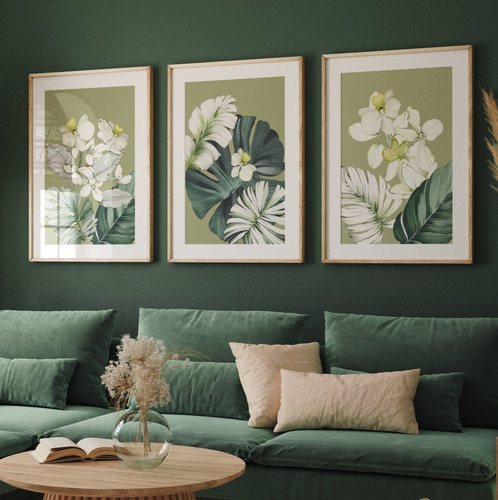 Green living room - living, wall