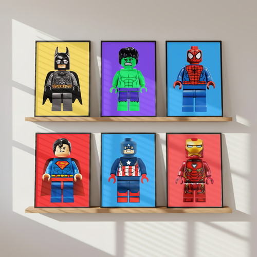 Lego superhero wall art prints - wall,