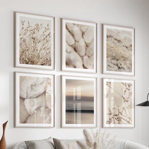 Beige botanical wall art - beige,