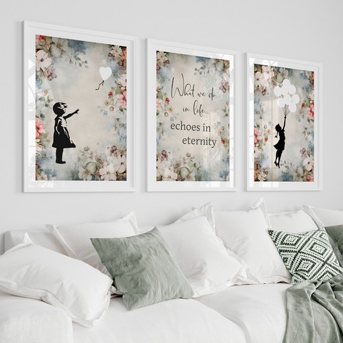 Set banksy wall art - set,