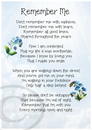Remember poem a5 - a4/,