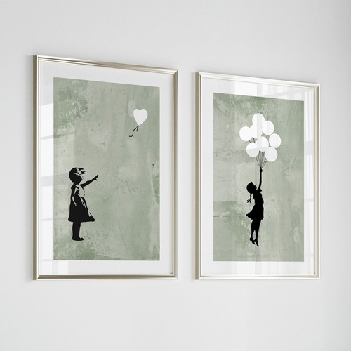 Set banksy heart balloon - of, 2