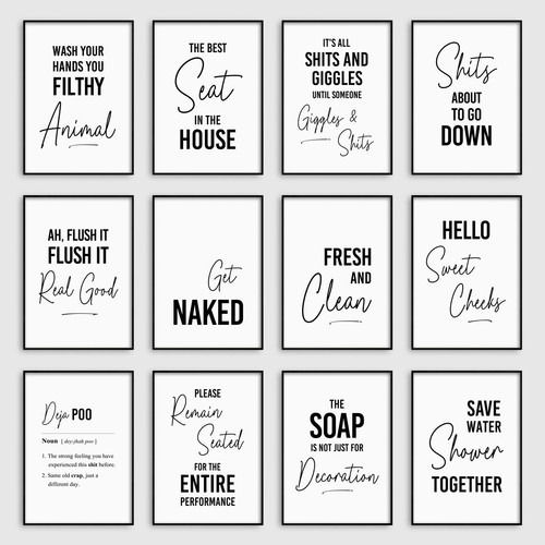 Funny bathroom quote prints - funny,