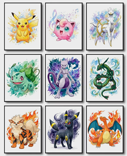 Pokémon character art prints - pokémon,