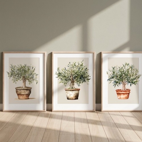 Set olive tree art - set,