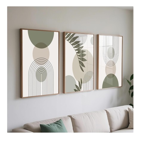 Sage green wall art - set, 3