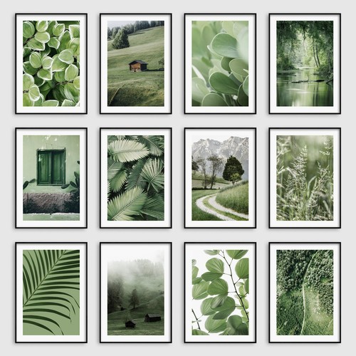 Sage green botanical - green,